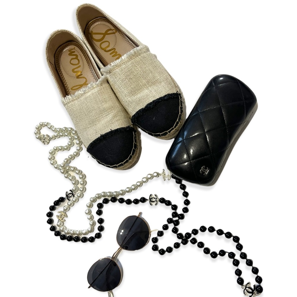 Sam Edelman white and black espadrilles 7.5